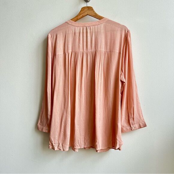 Ann Taylor LOFT Outlet Light Pink Gold-Shimmer Blouse Womens Size X-Large Career - Picture 5 of 6
